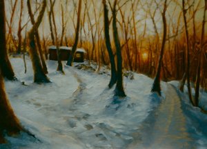 Snowy Woods 2002 Sunset